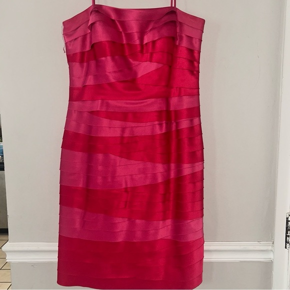 JS Collections Pink Strapless Evening Dress - Picture 1 of 4